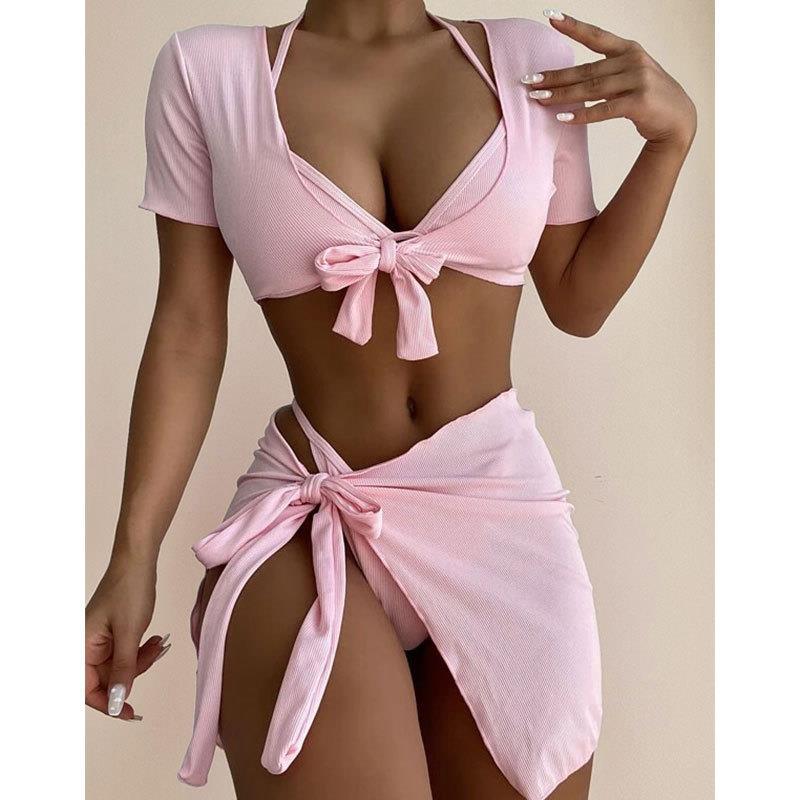 Wholesale Split Polyester Swimwear 4-Piece Set